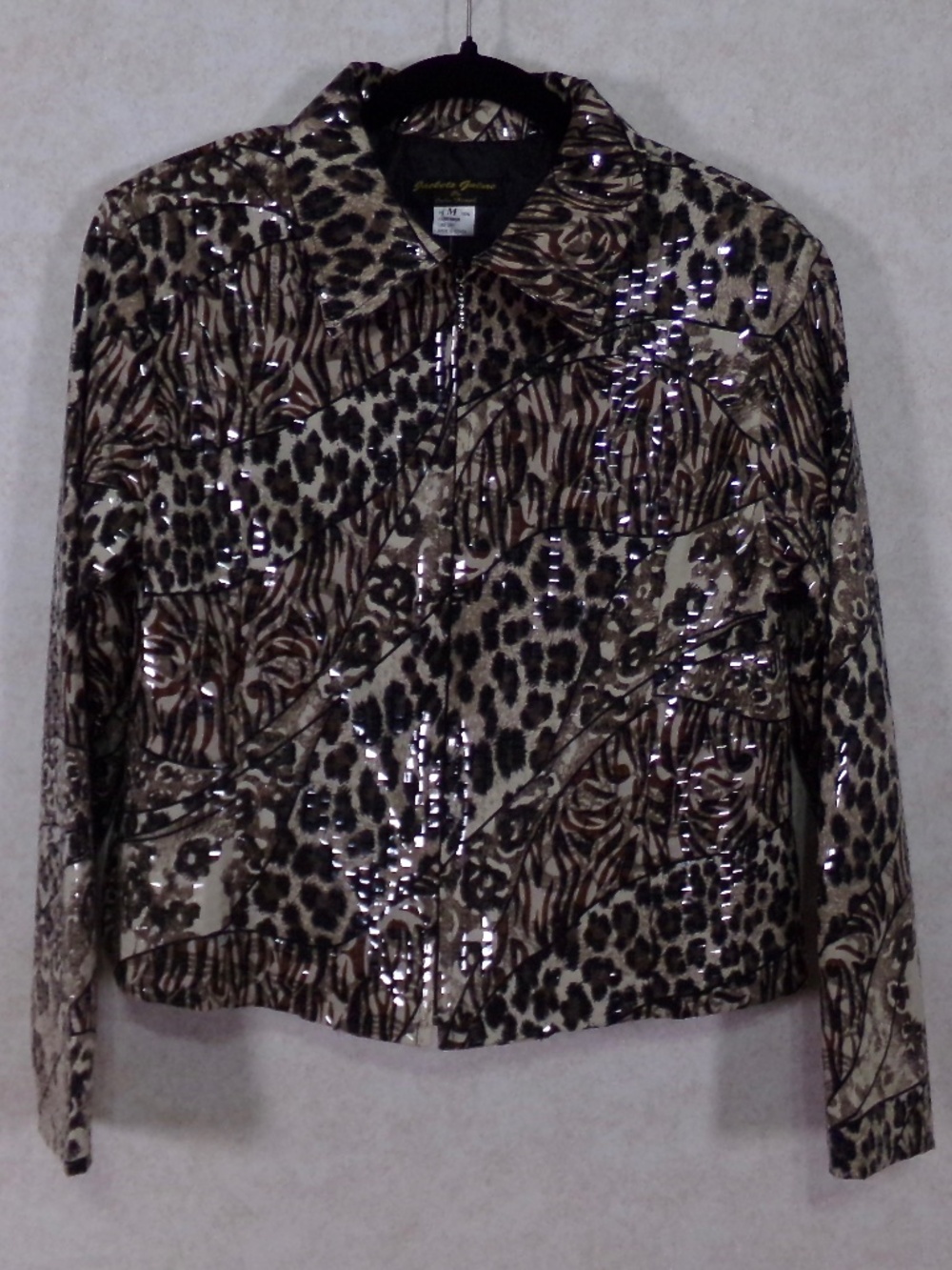 NWT Jacket’s Galore by John Farah Tiger/Leopard Jacket Scale Like Shine Size M